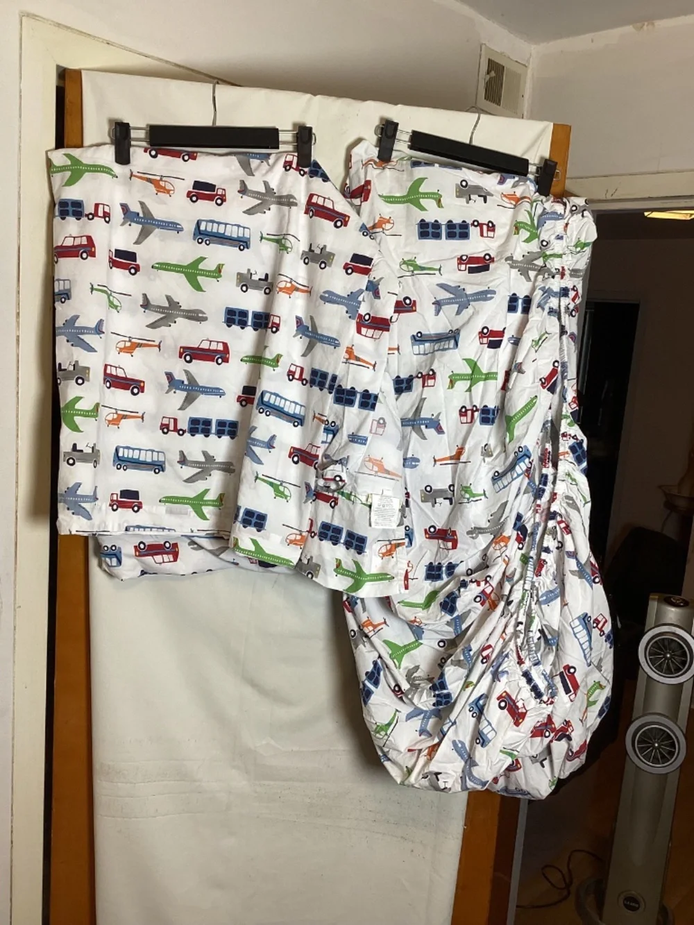 Pottery Barn Kids planes,trucks & cars printed Full/ Double sheet set